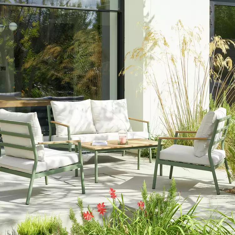 Habitat Mylar 4 Seater Metal Garden Sofa Set - Green