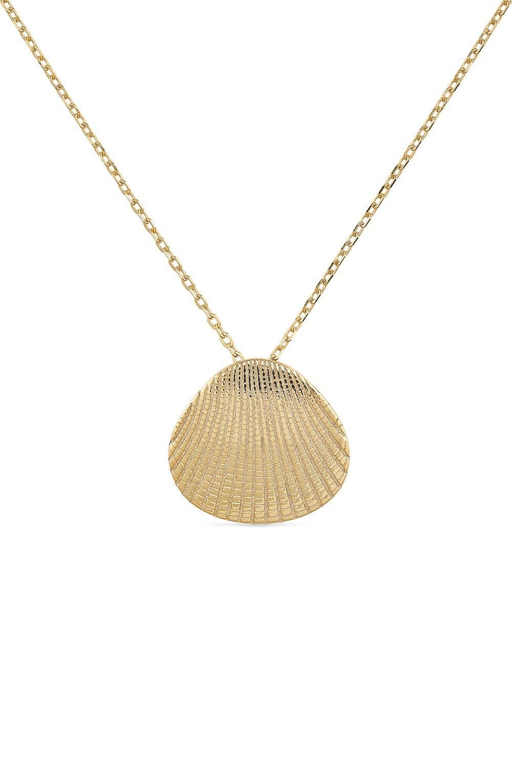 Elk & Bloom Dainty 18K Gold Shell Clam Necklace