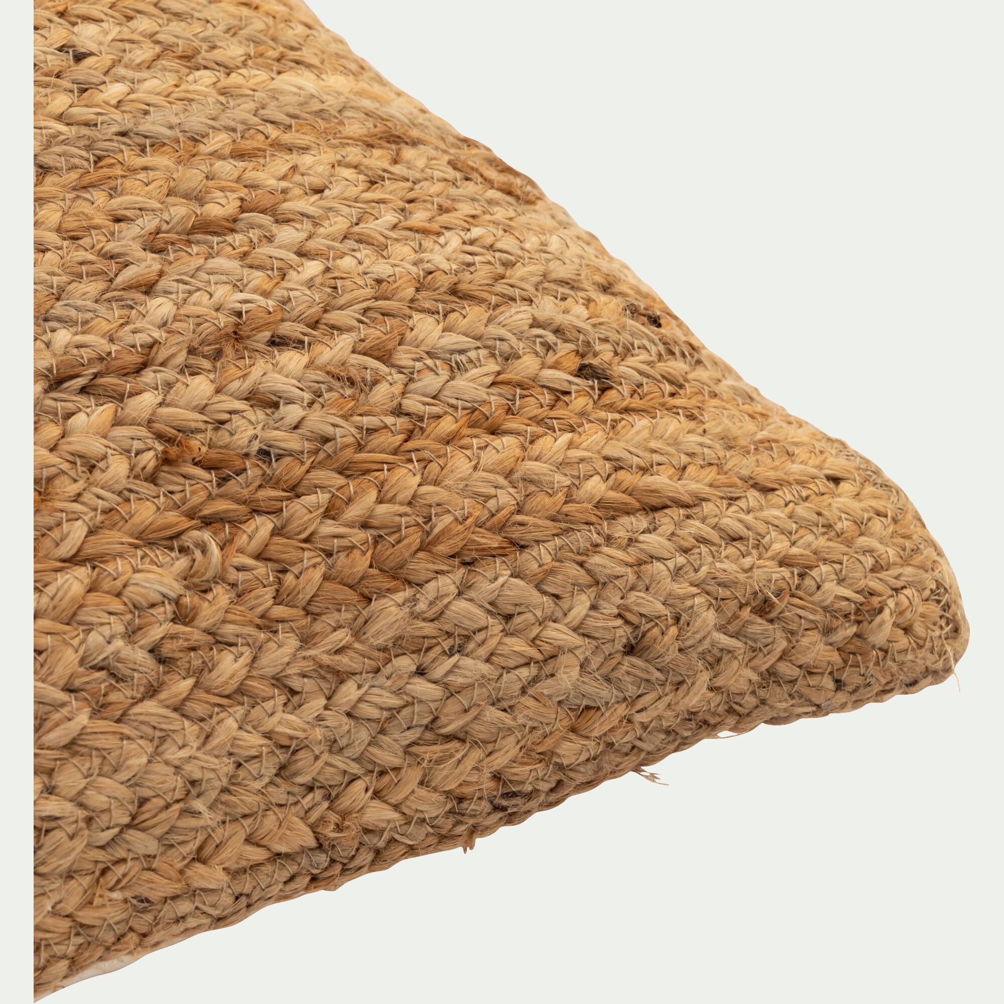 ANTIAS - Galette de chaise en jute et coton 45x45cm - naturel