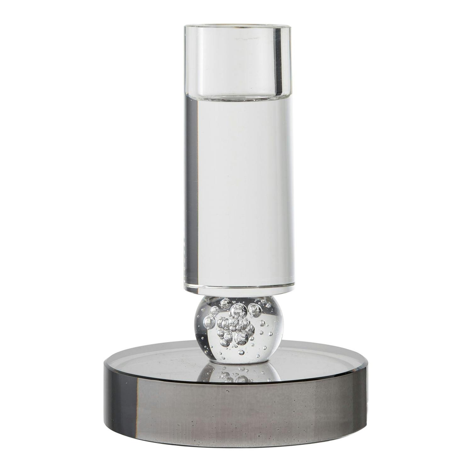 Bougeoir décoratif en verre (1 gris, 1 ambre)