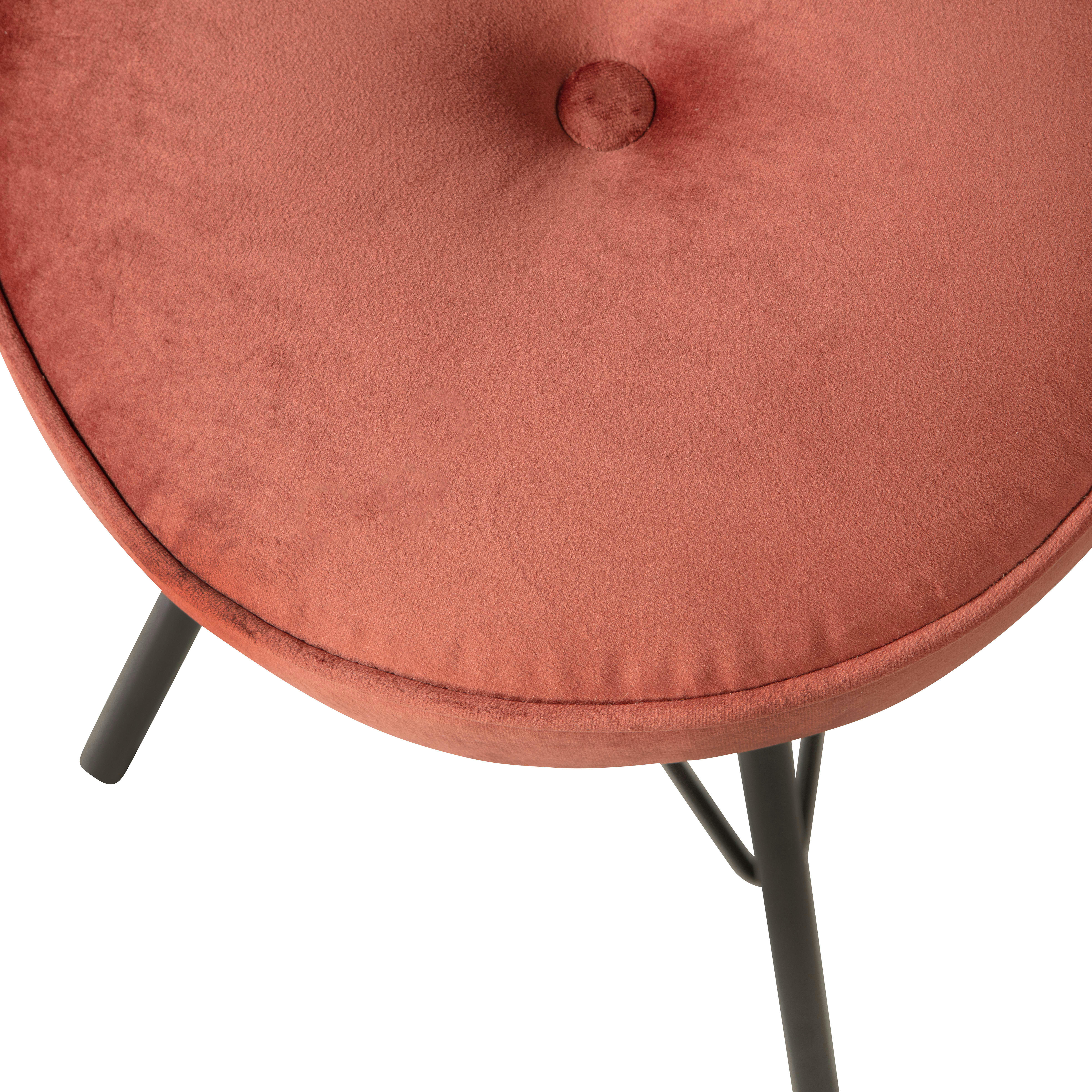 BELLA - Tabouret en velour rouge