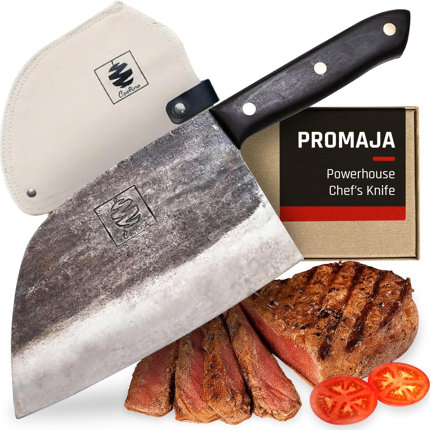 COOLINA Promaja Knife – Carving, BBQ, Meat Cutting, Slicing, Butcher & Chef Knife – Essential Kitchen Tool