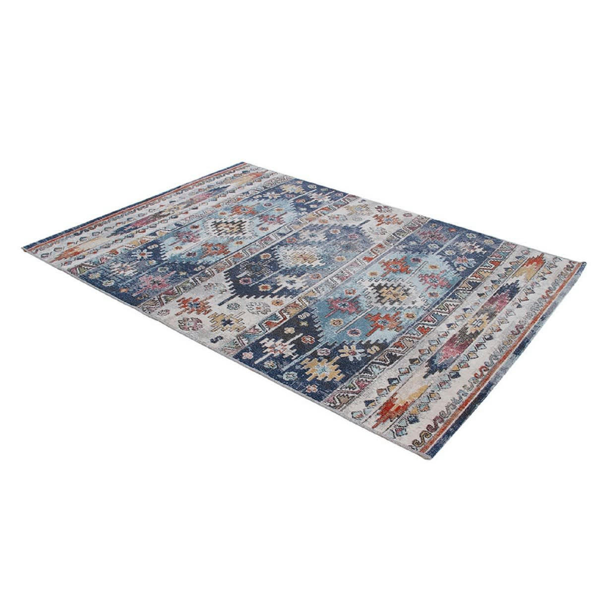 MAGINO - Tapis shaggy en polypropylène bleu 135x190 cm