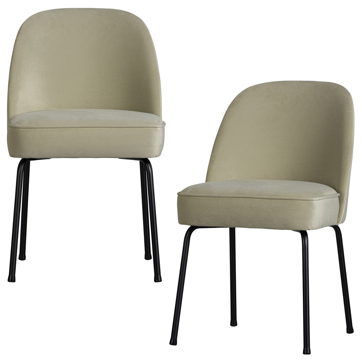 WOOOD eetkamerstoelen Vogue- Fluweel - Pistache - Set van 2