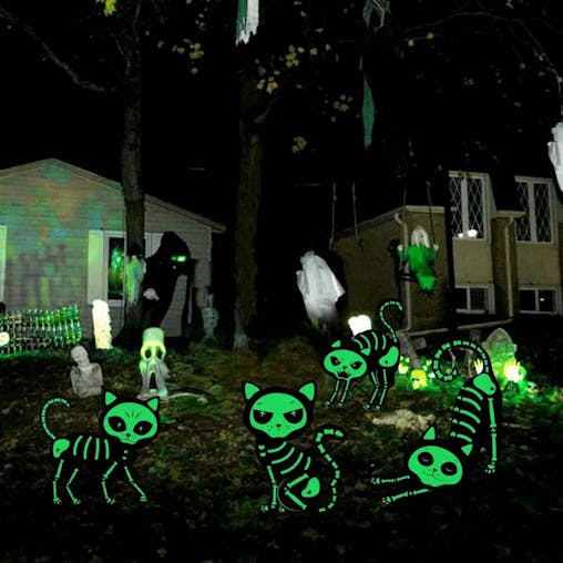 NNETM Midnight Guardian: 4pcs Black Cat Silhouette Yard Sign with Stakes