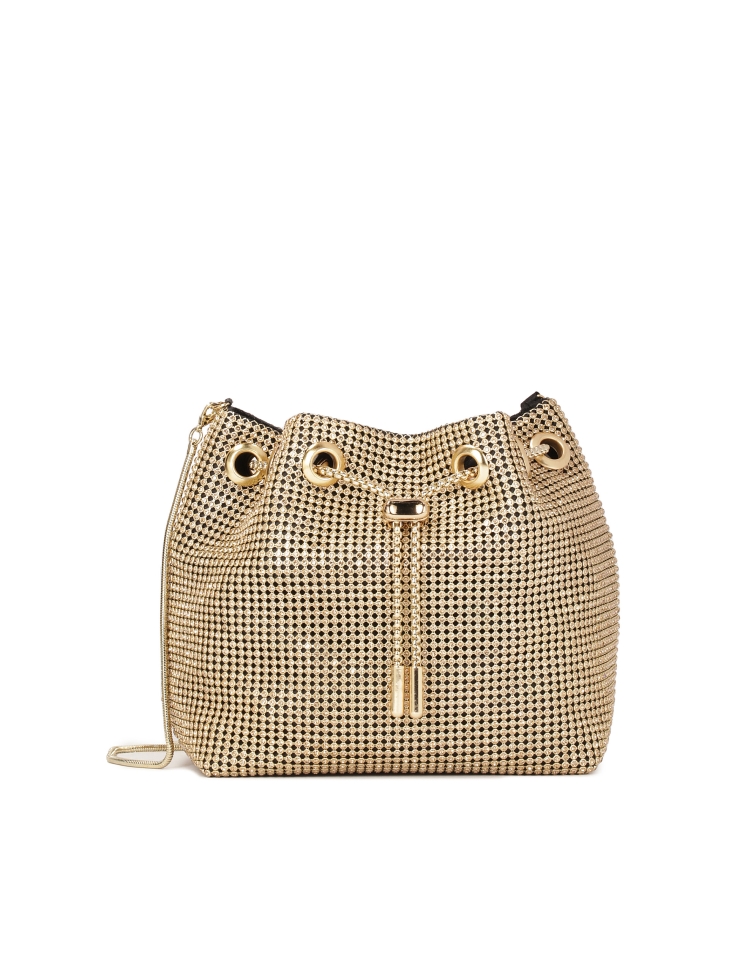 Gold shiny chain handbag