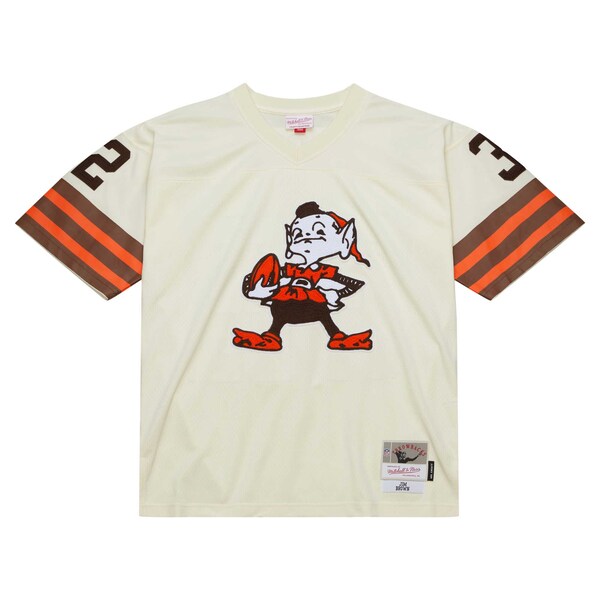 Jim Brown Cleveland Browns Chainstitch Legacy Jersey - Cream