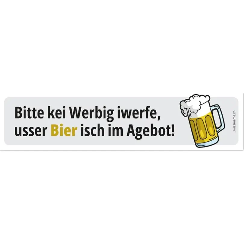 Sticker Kei Werbig, usser Bier