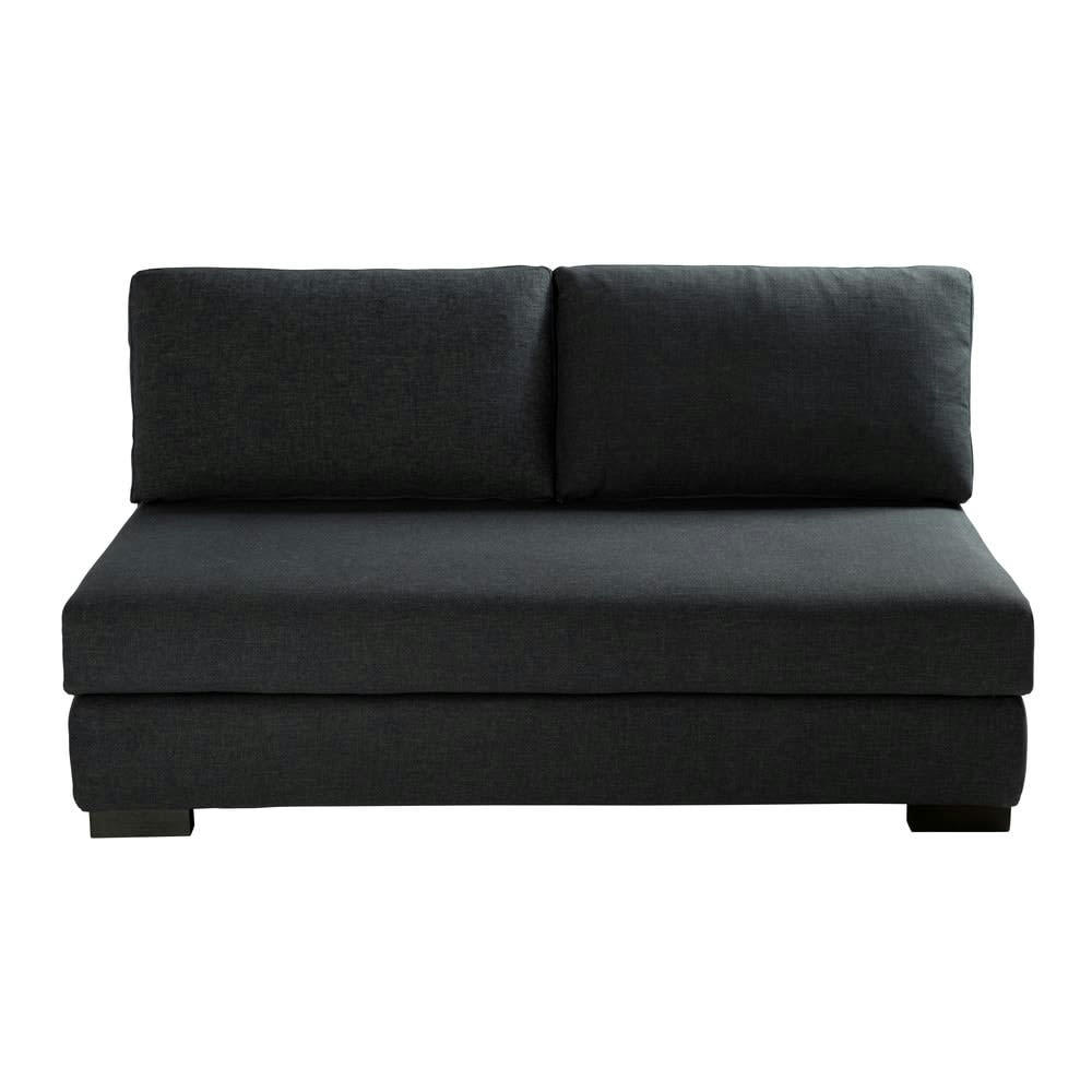 Terence - Chauffeuse pour canapé modulable 2 places gris anthracite