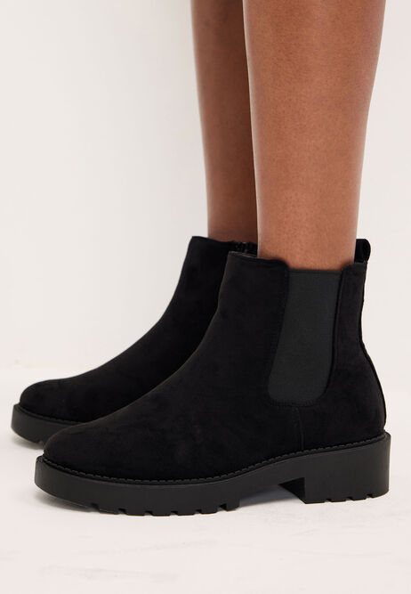 Womens Black Chelsea Ankle Boots