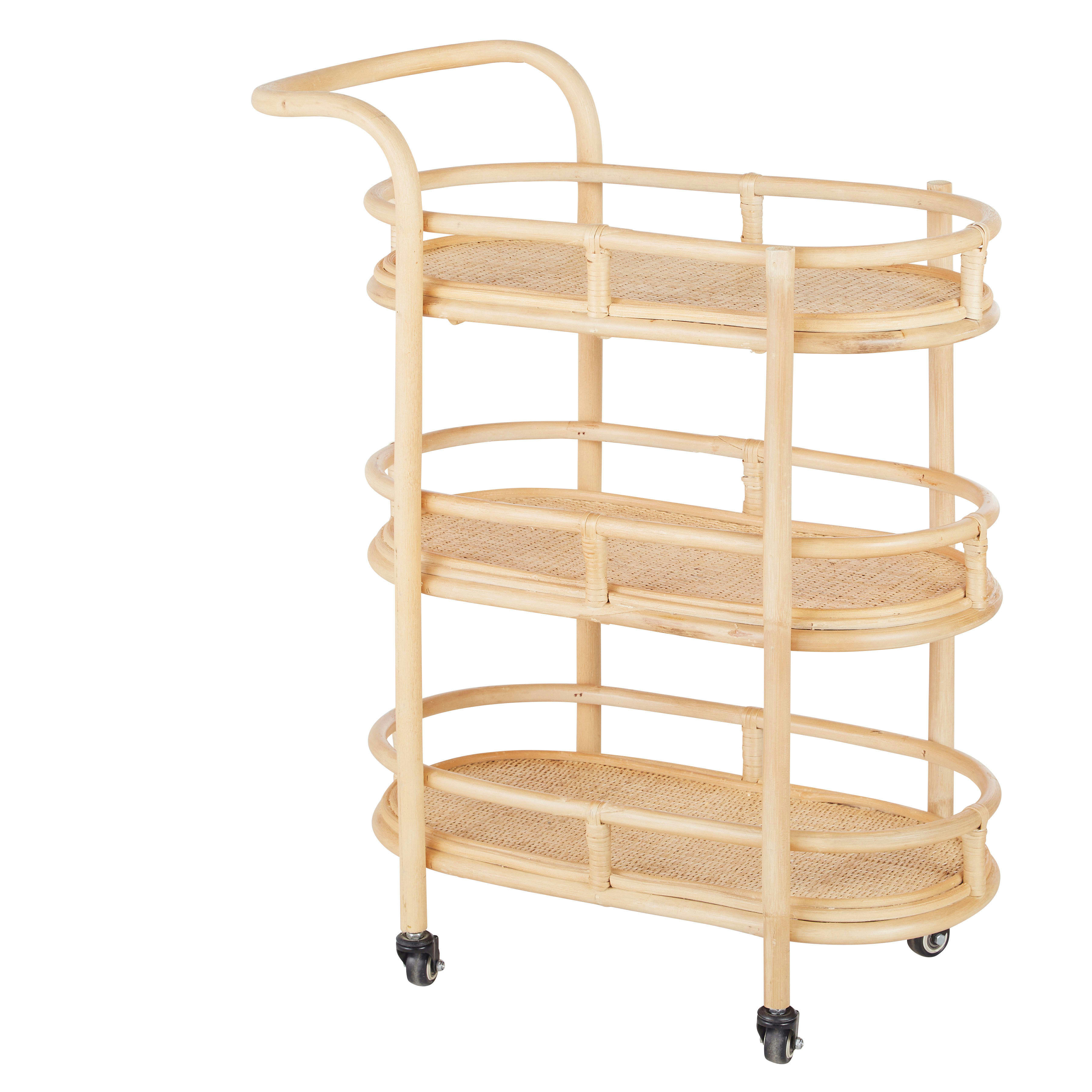 GALADRIEL - Desserte à roulettes en rotin