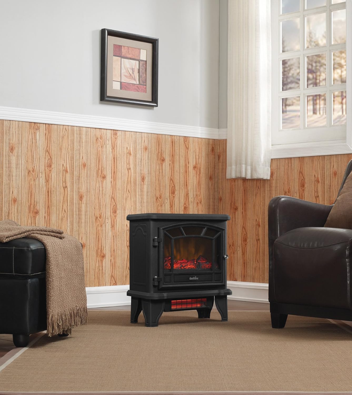 duraflame® Infrared Quartz Electric Fireplace Stove Heater, Black