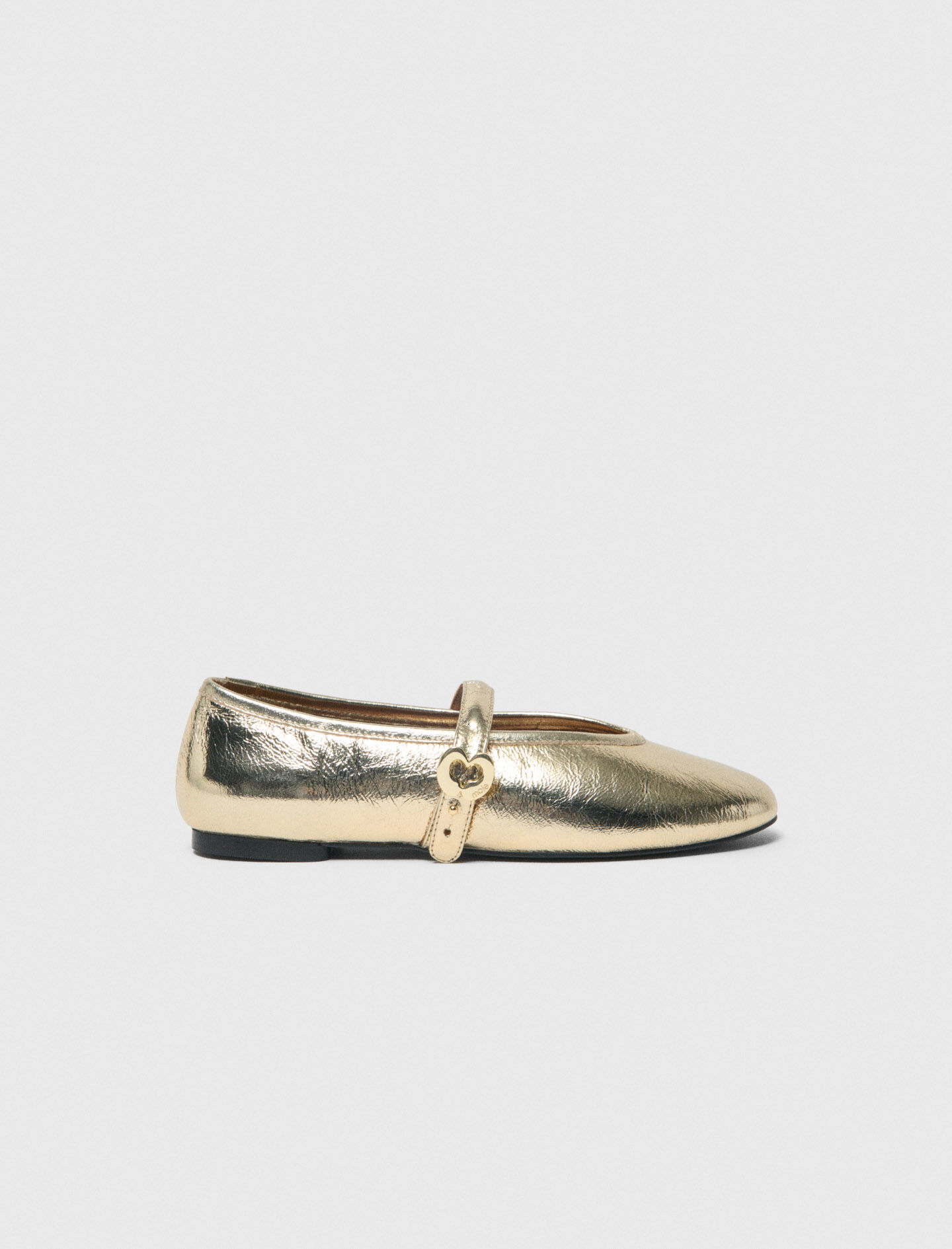 Ballerines en cuir metallisé