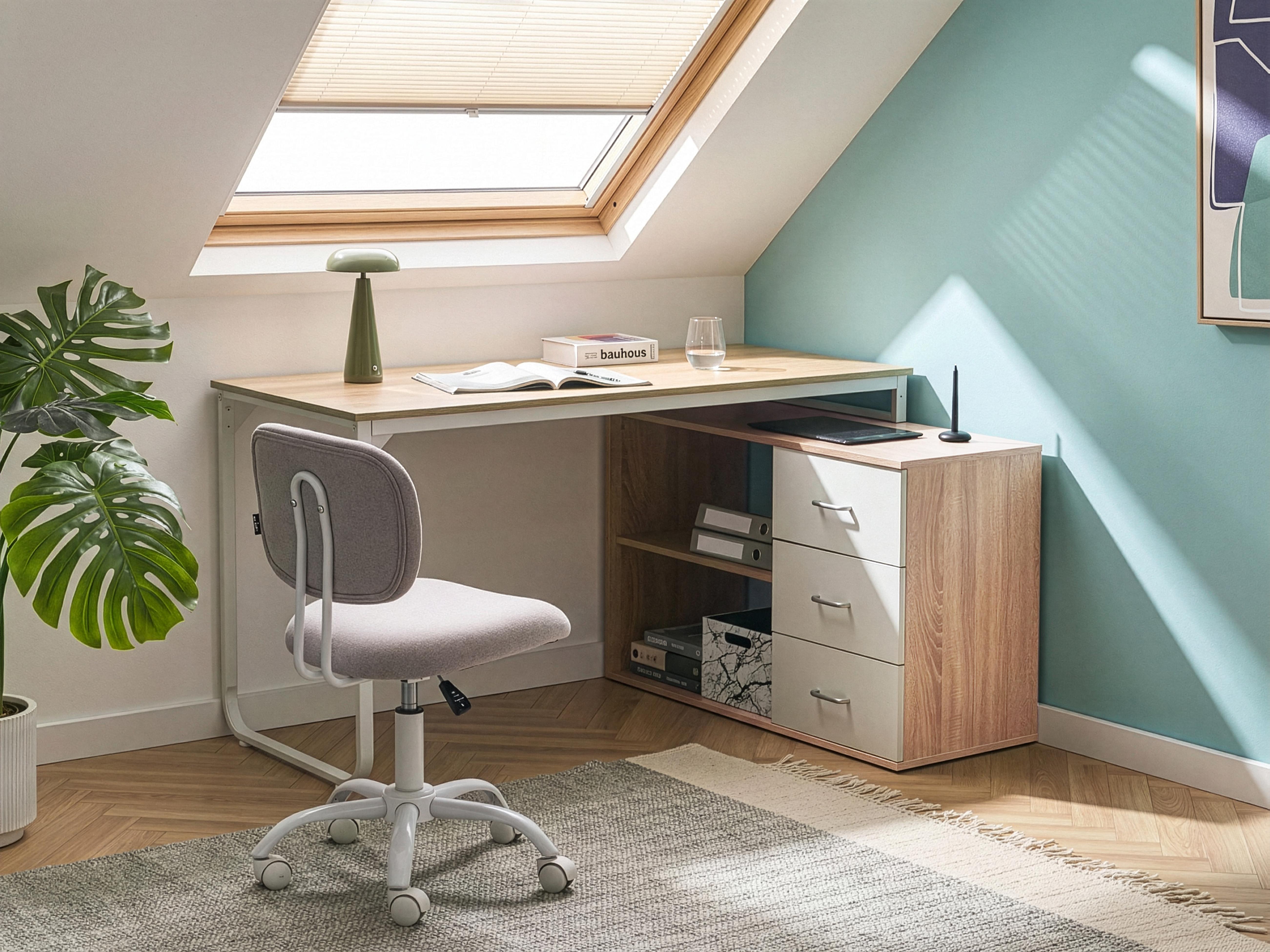 Corner Desk SOGNE Light Brown 140 cm 100 cm