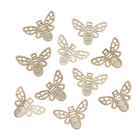 Bee Wooden Toppers 10 Pack