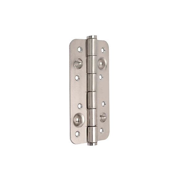 Emuca Lot de 5 charnières de porte de sécurité, 150x80mm, charnières anti-dégondage à bords arrondis, sans garniture, Acier,