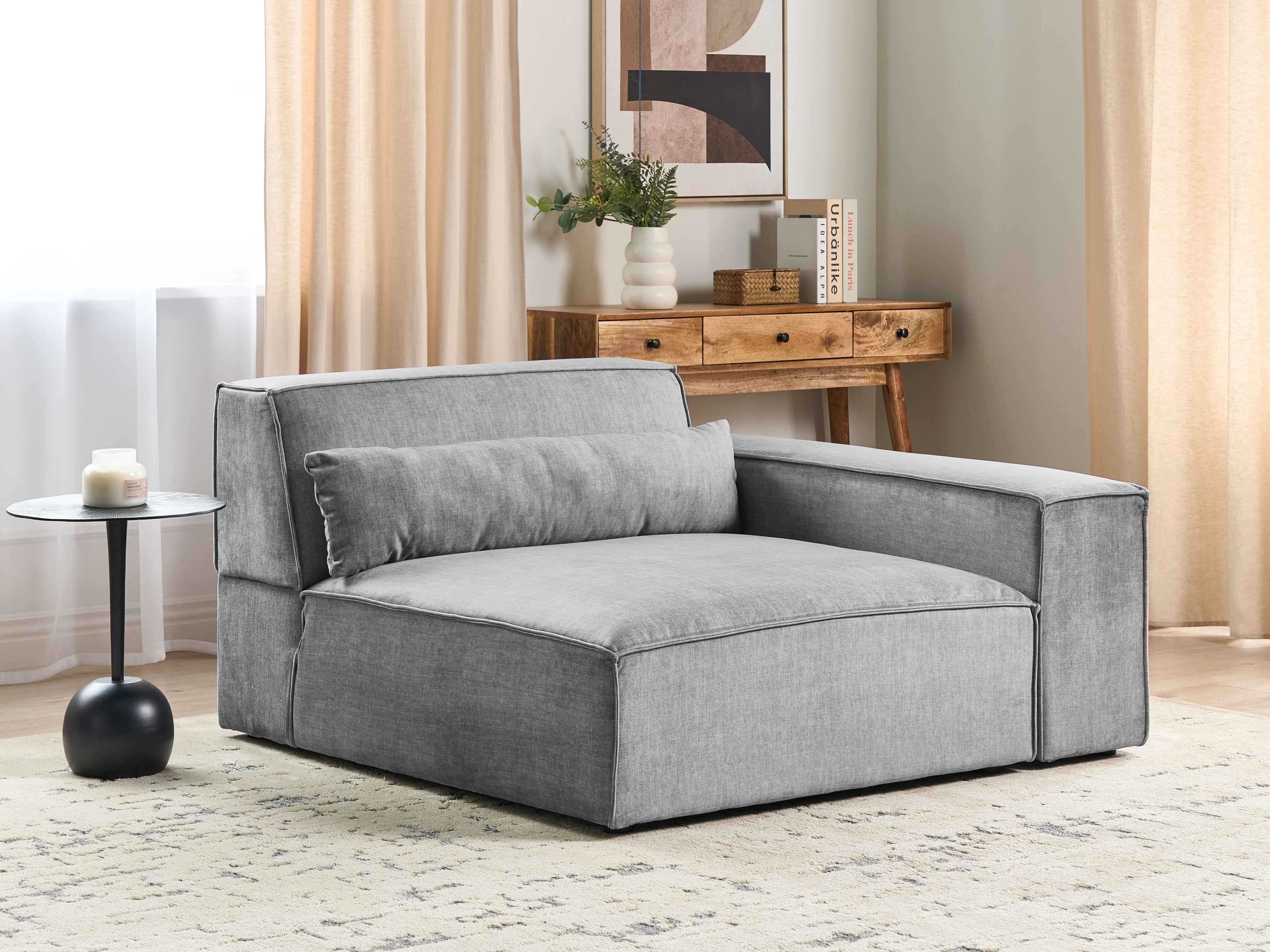 Corner Seat HELLNAR Fabric Grey Left Hand
