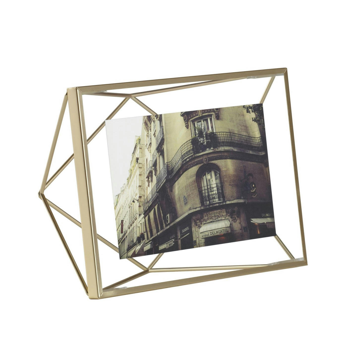 PRISMA - Cadre pour photo 10x15cm en métal à poser ou fixer, doré
