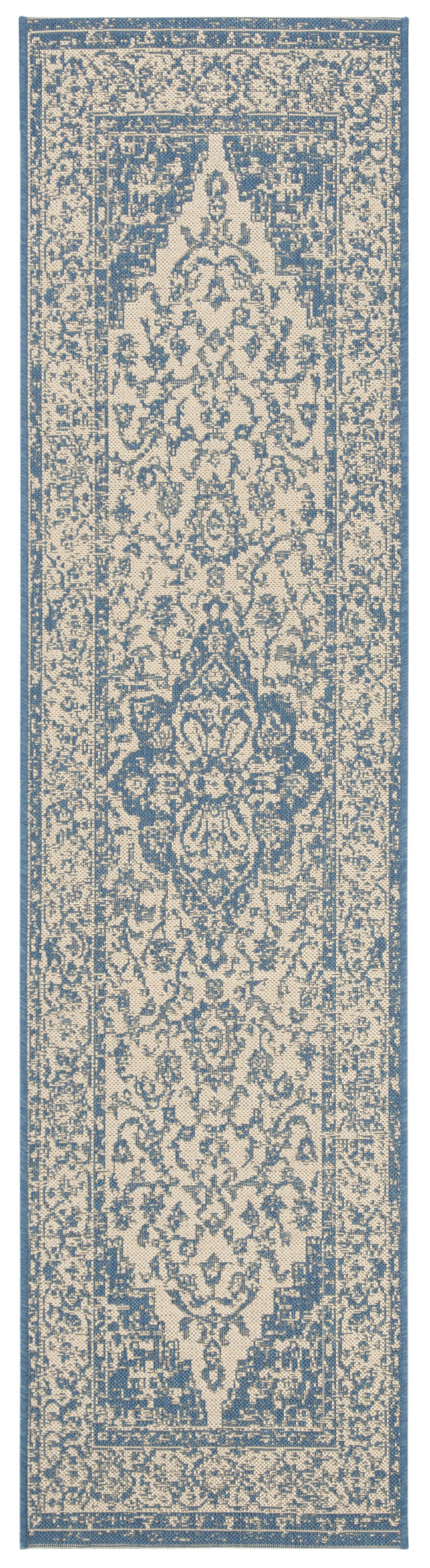 BEACHHOUSE - Tapis interieur & exterieur en crème & bleu, 61 x 244 cm