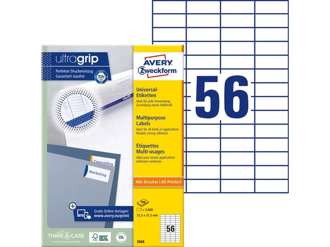 Etiketten 100er-Set Universal-Etiketten
