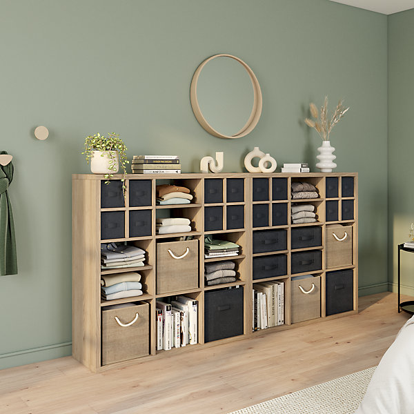 étagère modulable 9 cubes GoodHome Mixxit effet chêne l. 108,1 x H. 108 cm