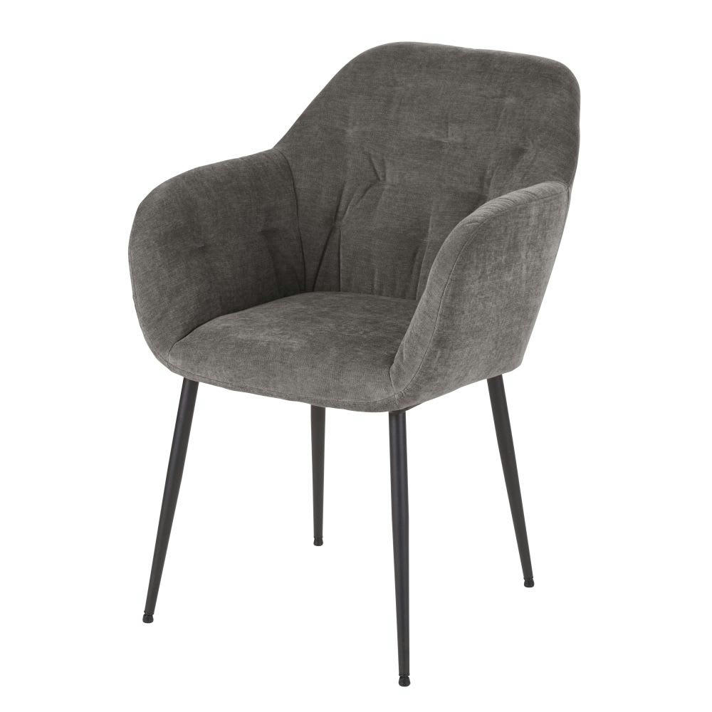 Willy - Fauteuil à dîner en velours taupe