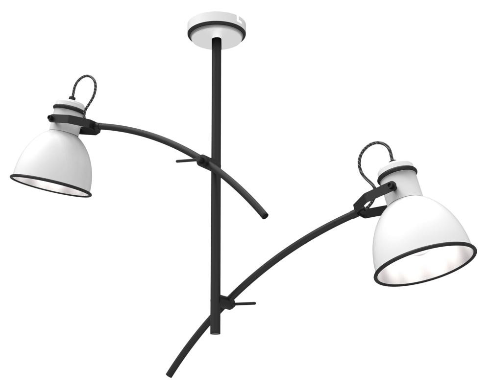 Lampa wisząca ZUMBA 2x60w e27 biały czarny