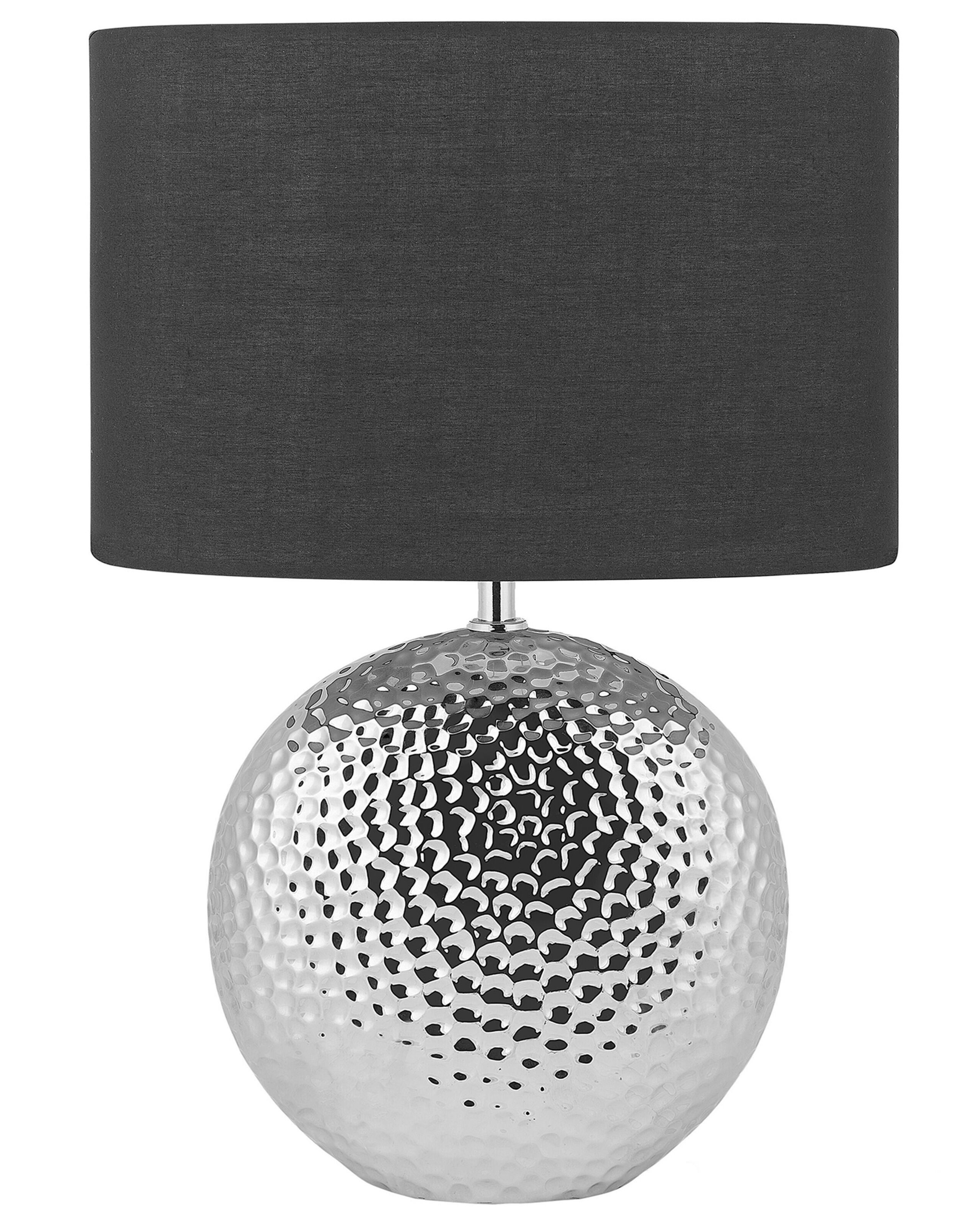Lampa stołowa srebrna ceramiczna