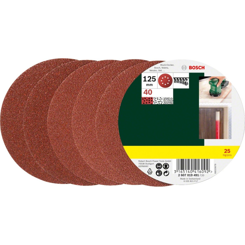 Disque abrasif G40 125 mm 25 pièces BOSCH