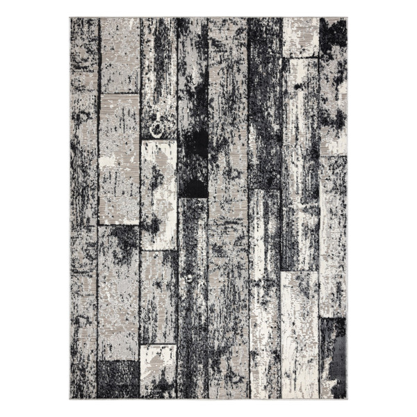 Dywan LISBOA 27211356 Płytki, deska parkiet prostokąty szary 80x150 cm