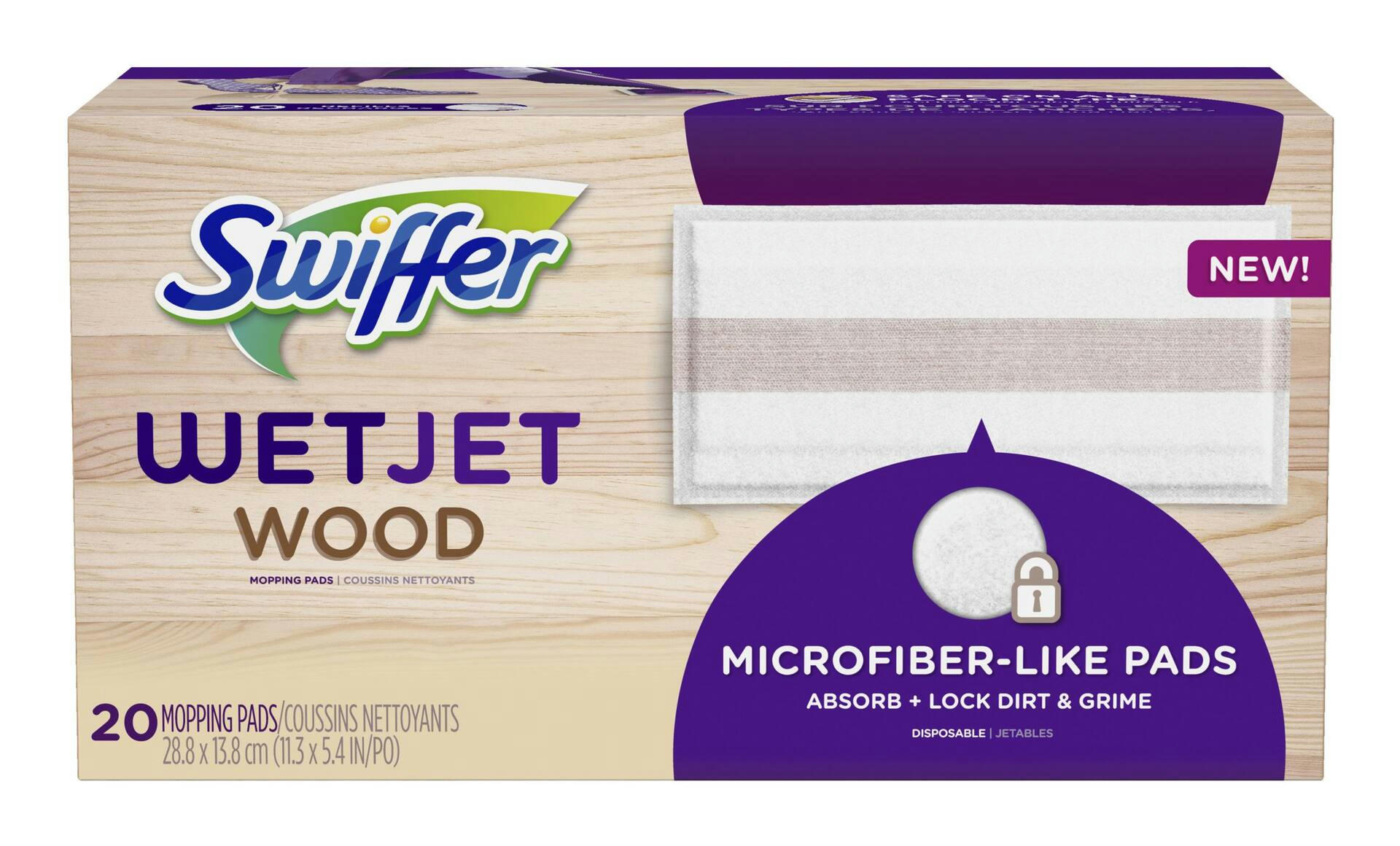 Swiffer WetJet Wood Spray Mop Refill Mopping Pads, 20 count