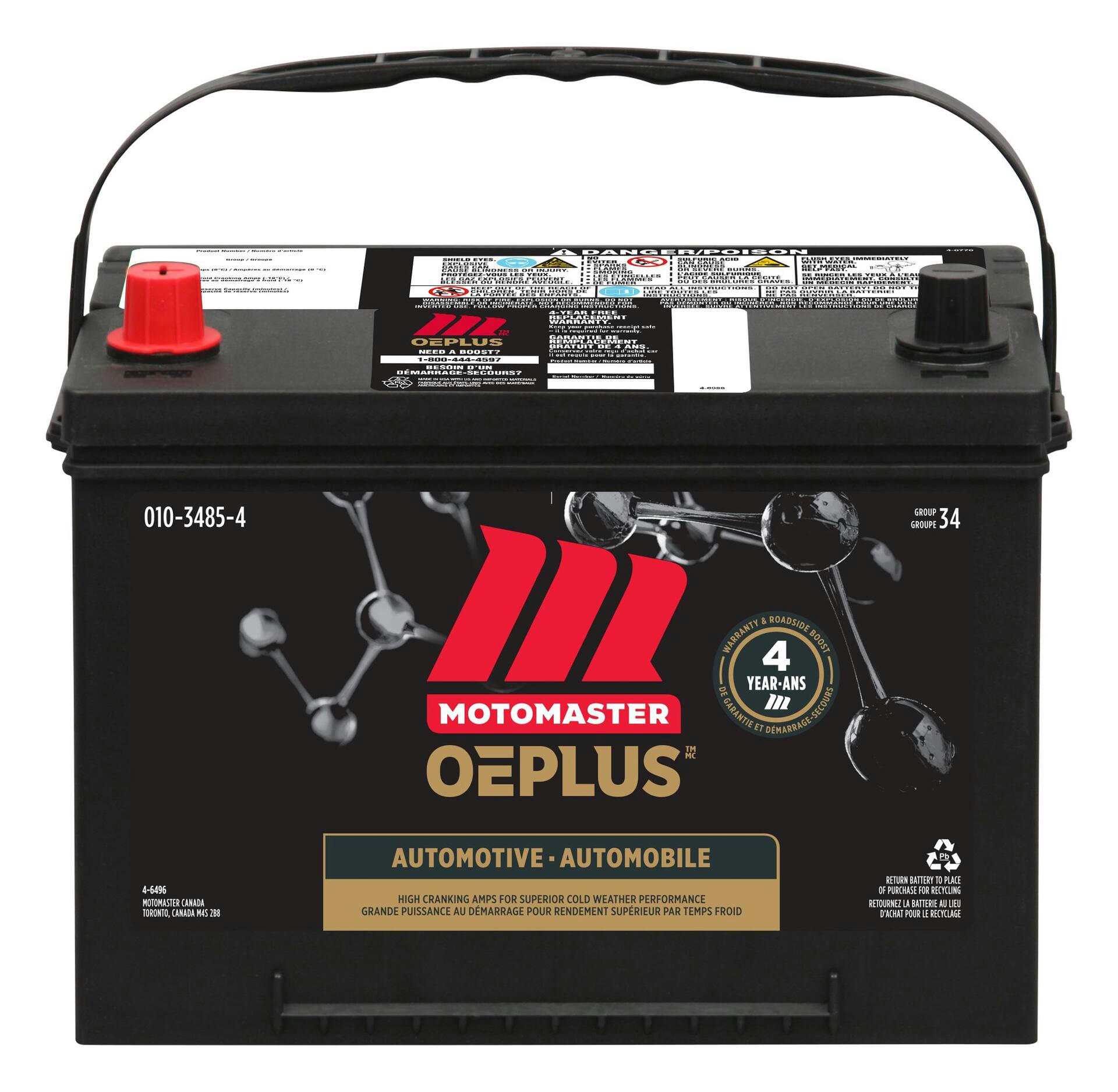 MOTOMASTER OEPLUS Group Size 34 Battery, 800 CCA