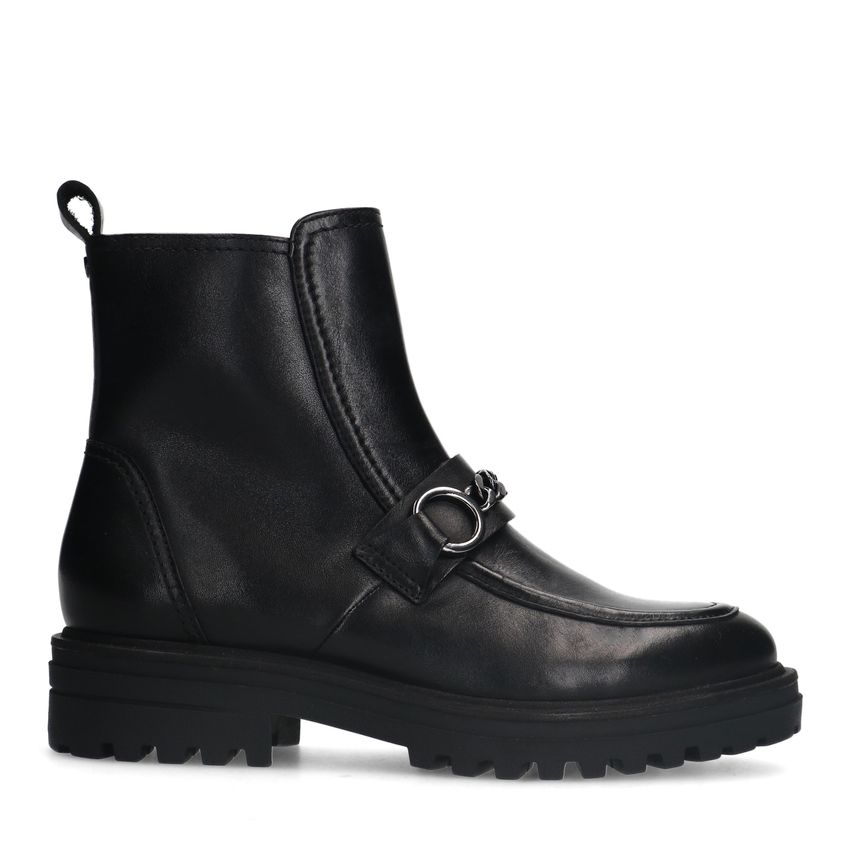No Stress Zwarte leren boots met chain