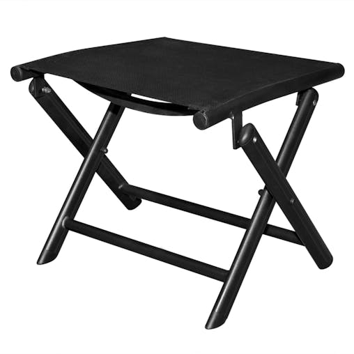 NNEVL Folding Footstool Black Aluminium and Textilene