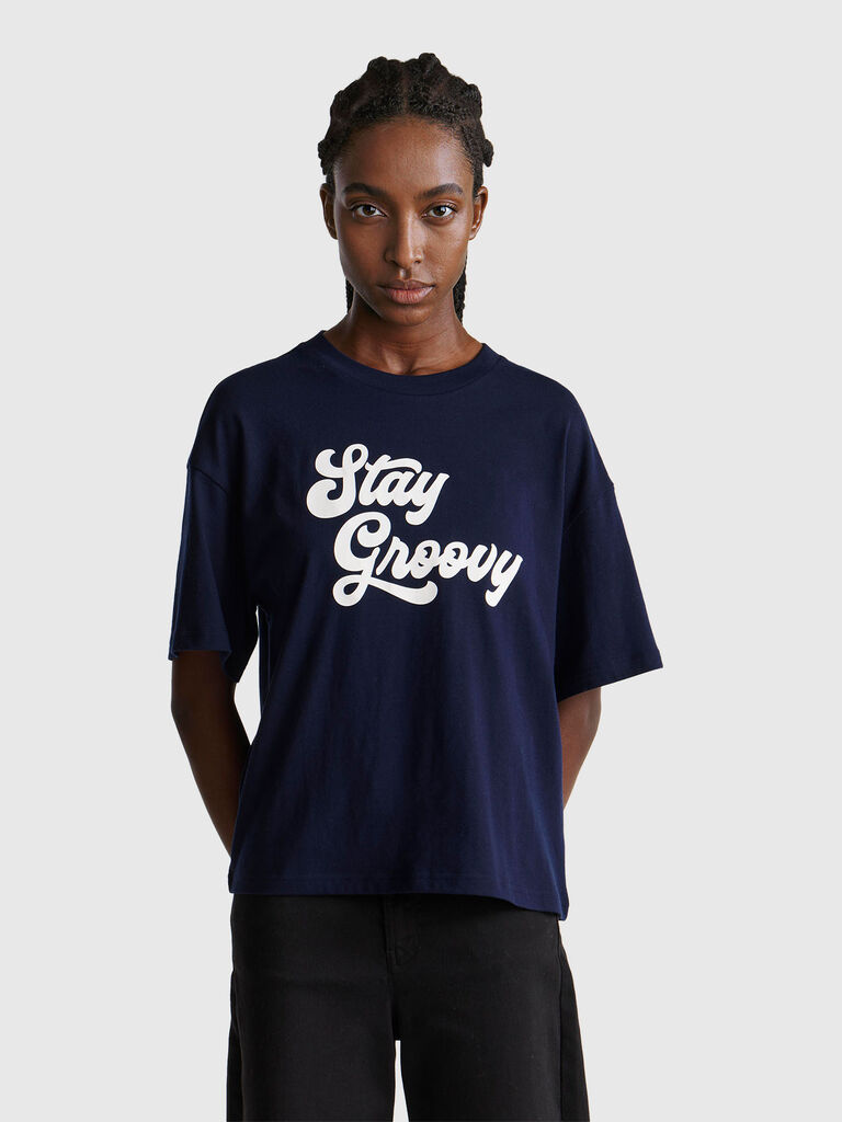 T-shirt with slogan print