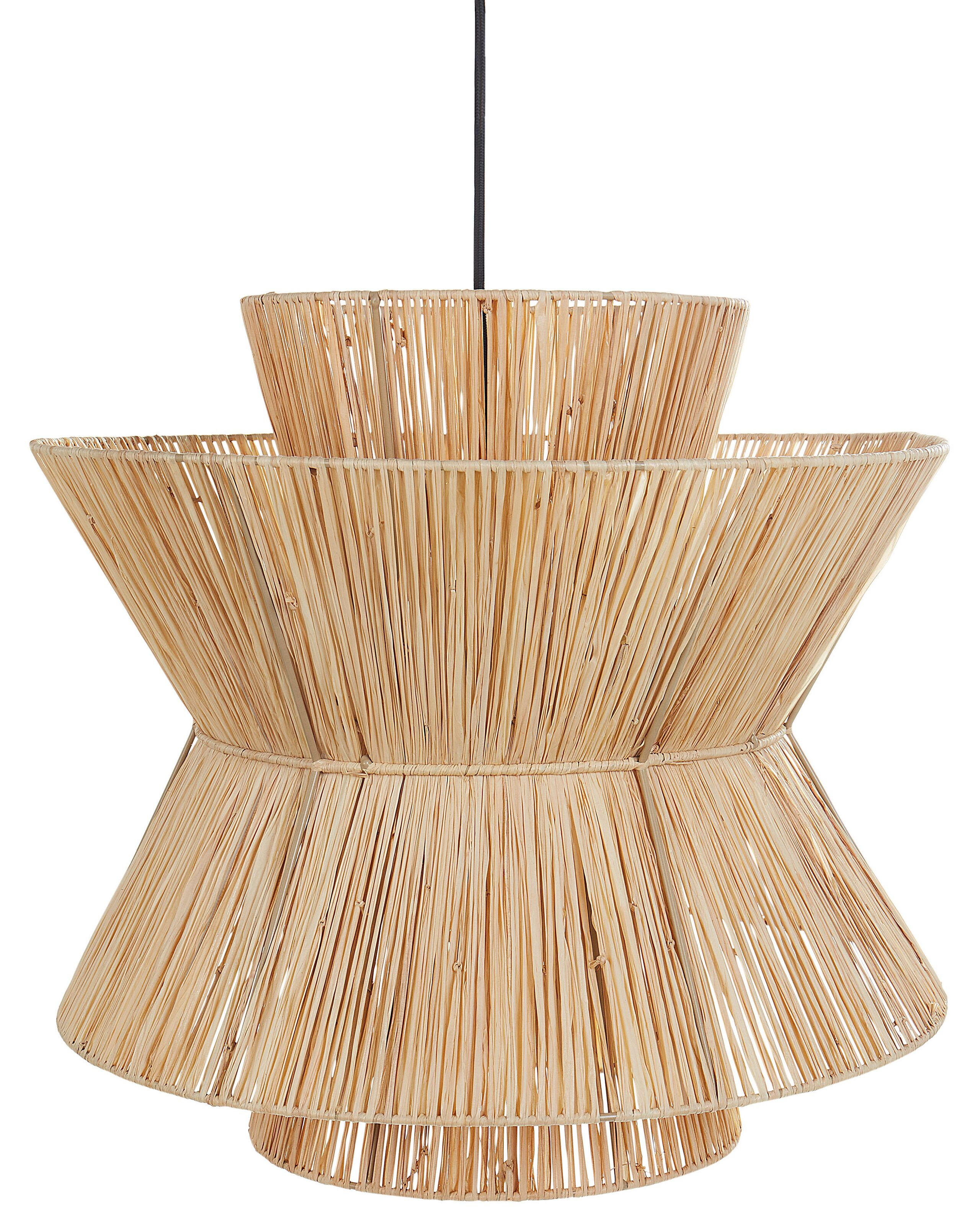Lampa wisząca sufitowa słomiany klosz naturalna