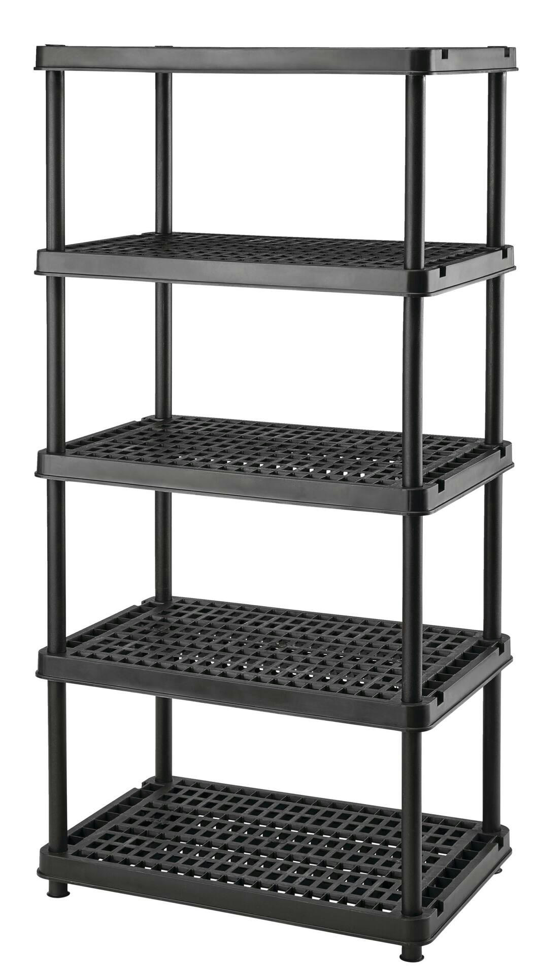 Certified 5-Shelf Resin/ Plastic Storage Rack/ Shelving Unit, 36 x 24 x 72-in