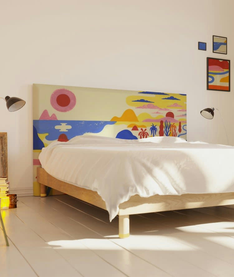 PALM SPRINGS - Tête de lit avec housse Multicolore 160 cm