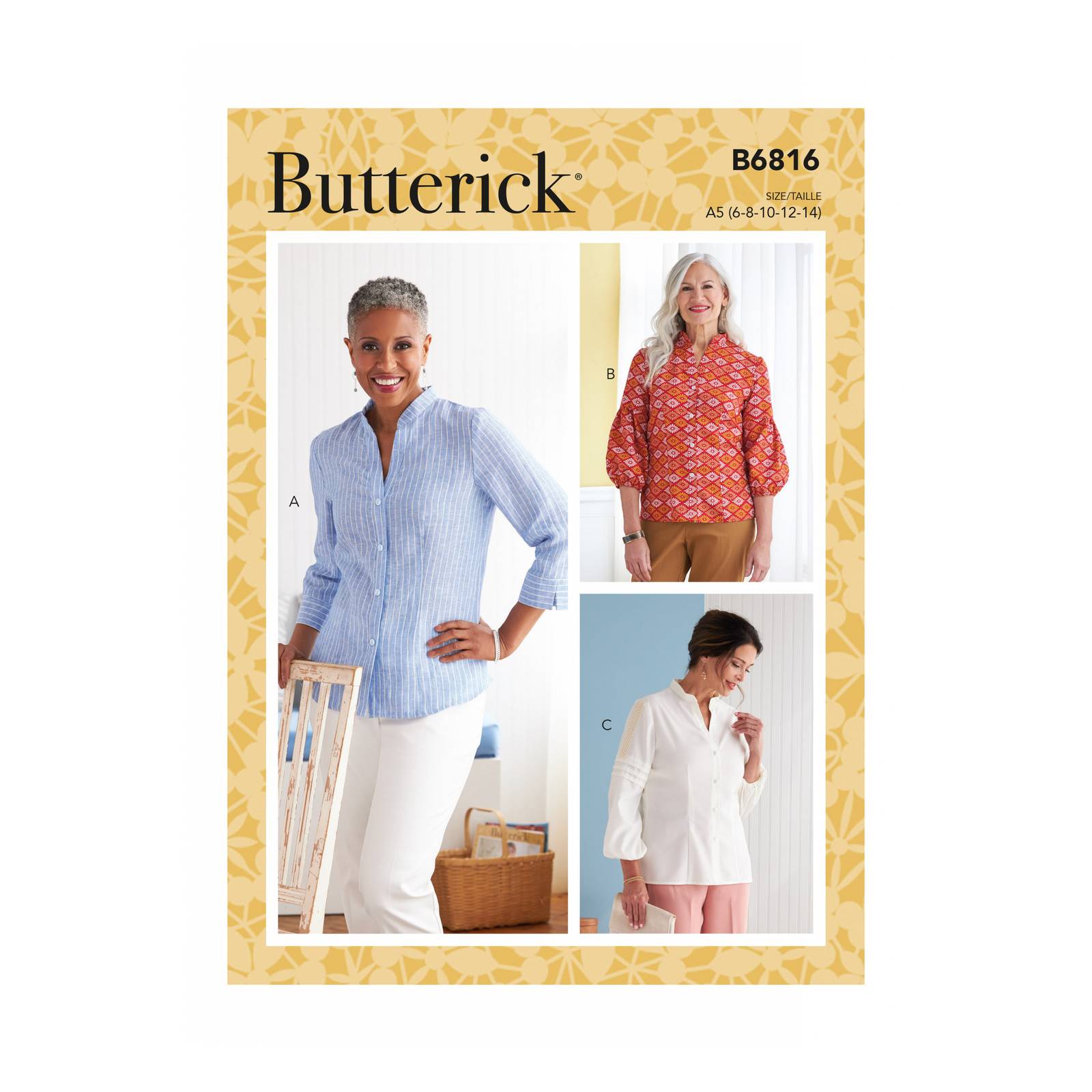 Butterick Women’s Tops Sewing Pattern B6816 (6-14)