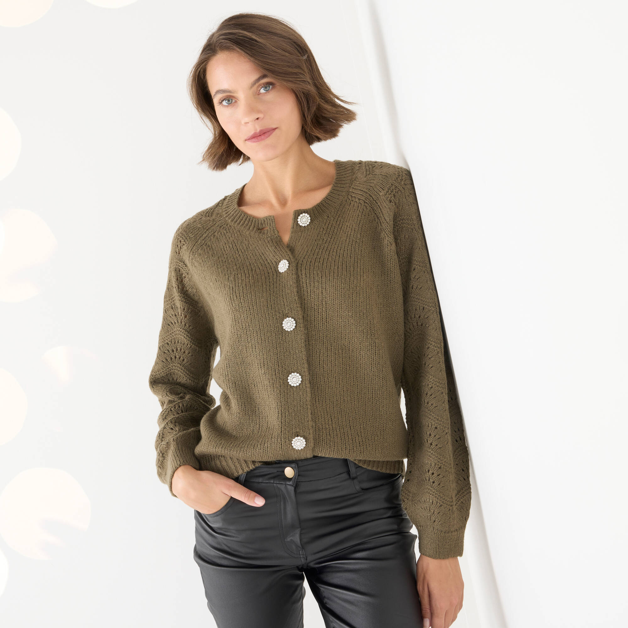 Cardigan boutons "bijoux"