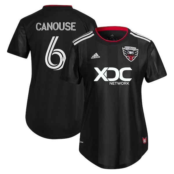Russell Canouse D.C. United adidas Women's 2022 Black and Red Kit Replica Player Jersey - Black