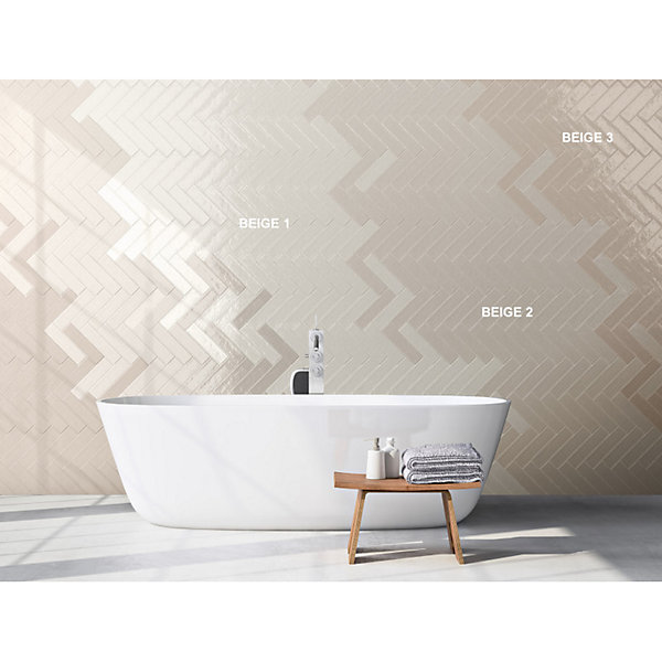 Carrelage mur effet zellige crème 6,5x26,6 cm CROMIA26 BEIGE 1