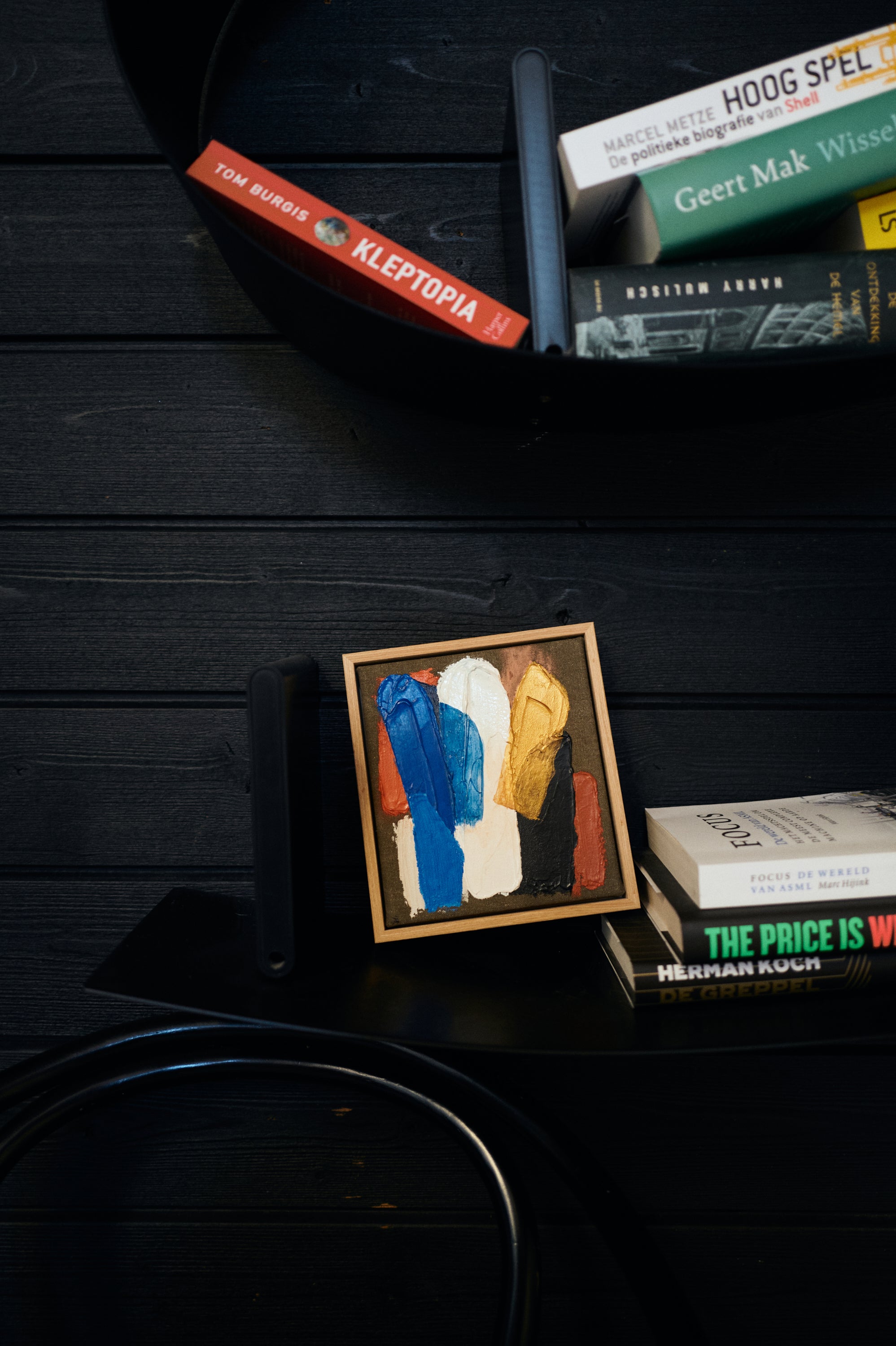 HKliving Framed Artwork Schilderij - 18 x 20 cm - Moonlight Strokes