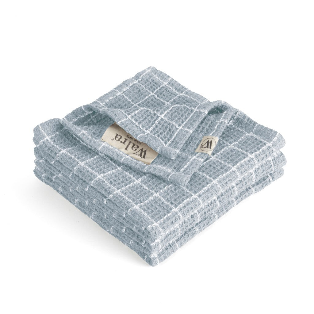 Walra - Vaatdoek Dry with Cubes - 3x 30x30 cm - Jeans Blauw