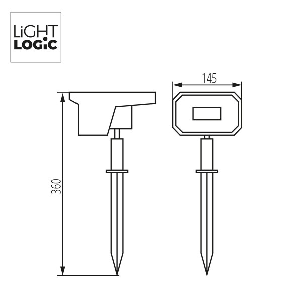 Oprawa solarna LED LL SLR LED SP WL 66036 LightLogic lampa wbijak słupek