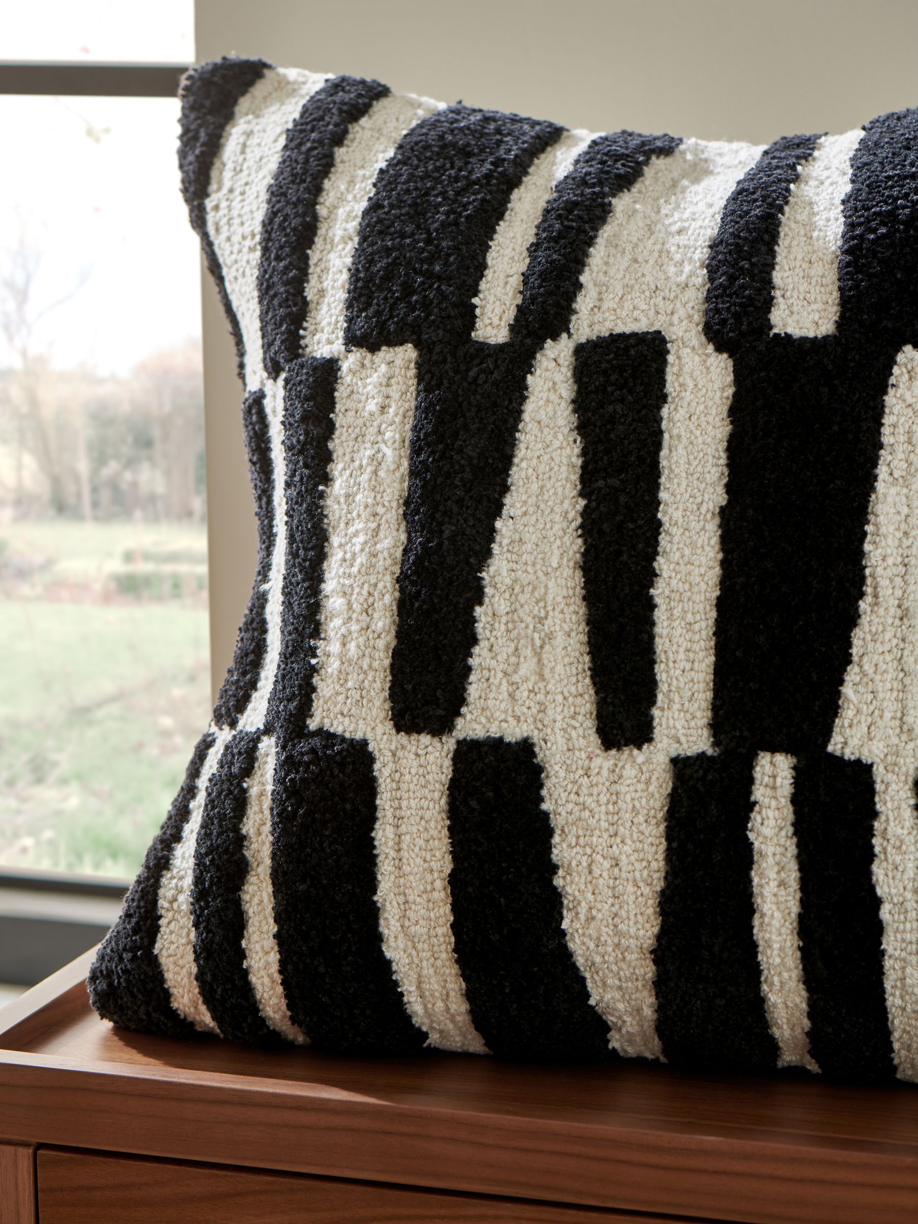 Jasper Conran London Monochrome Papercut Tufted Cushion