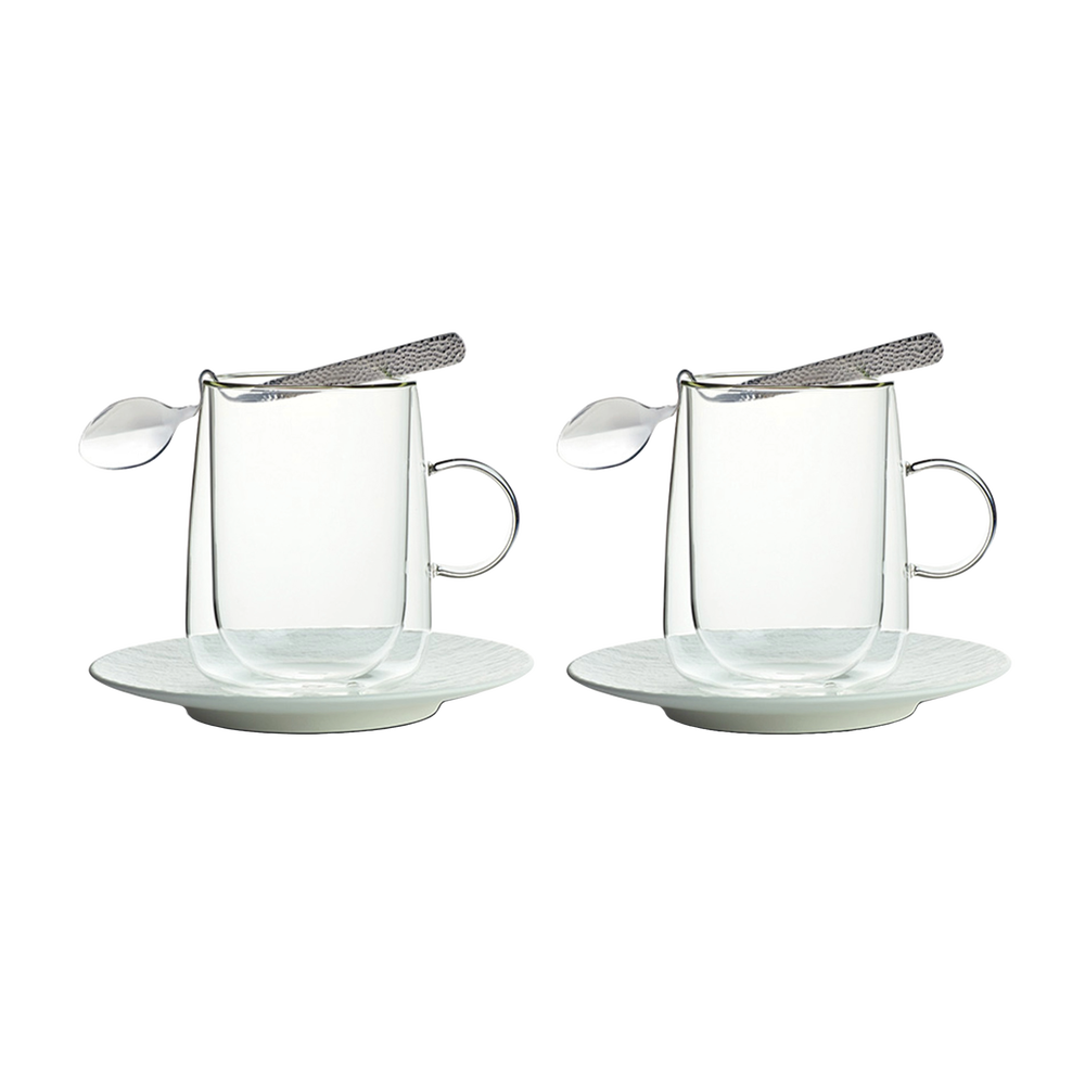 Manufacture Latte glass with handle - White, Premium Porcelain