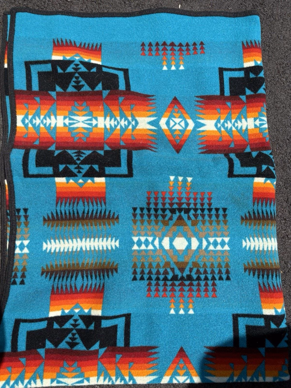 Vintage Beaver State PENDLETON Chief Joseph Turquoise Wool Blanket 56”x77”