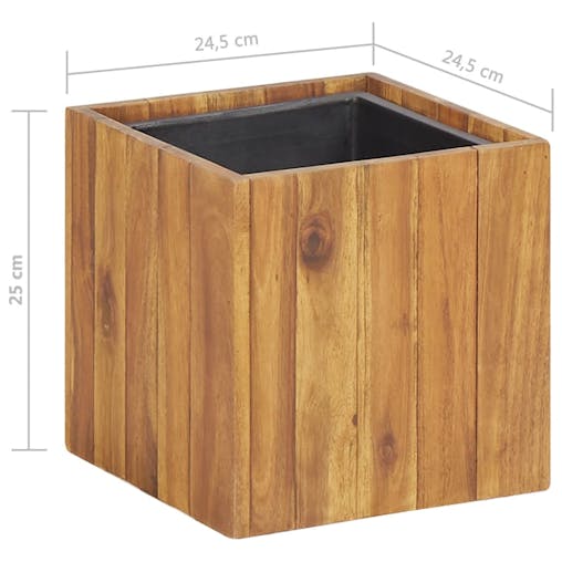 NNEVL Garden Raised Bed Pot 24.5x24.5x25 cm Solid Acacia Wood