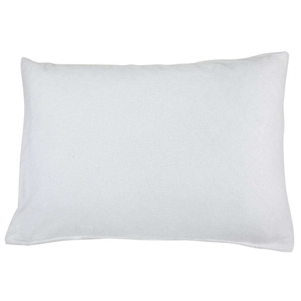 Protège oreiller anti acariens molleton rectangulaire blanc